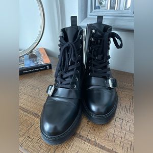 All Saints Donita Combat Black Boots Size 38M
